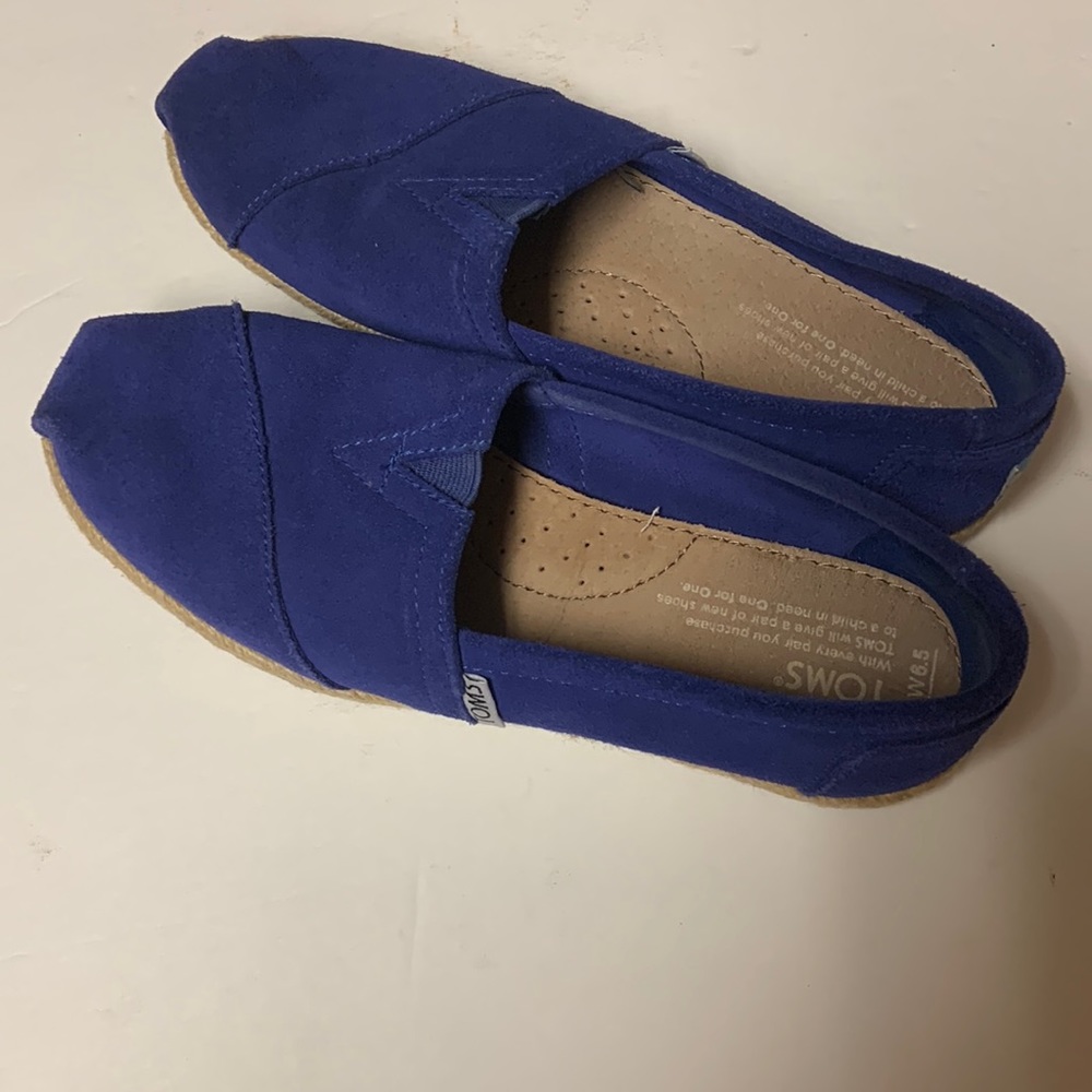 Toms Royal blue suede classic slip on